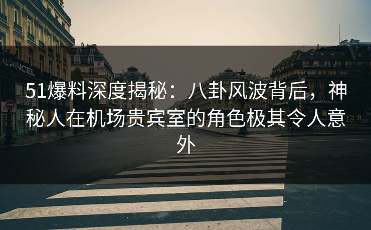 51爆料深度揭秘：八卦风波背后，神秘人在机场贵宾室的角色极其令人意外