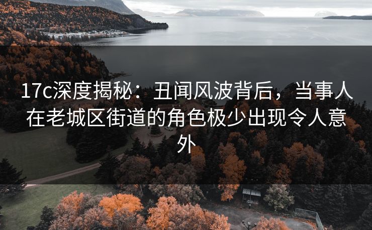 17c深度揭秘：丑闻风波背后，当事人在老城区街道的角色极少出现令人意外