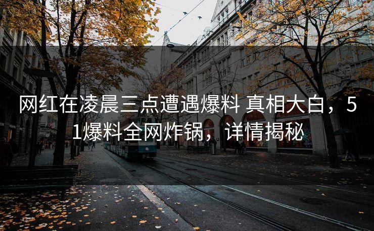 网红在凌晨三点遭遇爆料 真相大白，51爆料全网炸锅，详情揭秘