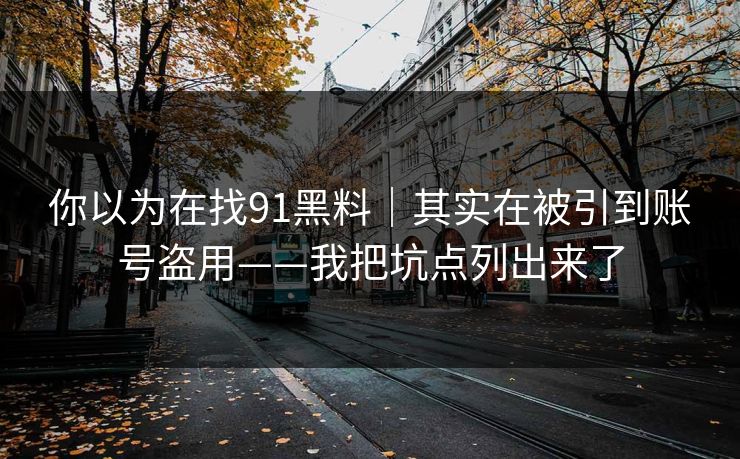你以为在找91黑料｜其实在被引到账号盗用——我把坑点列出来了